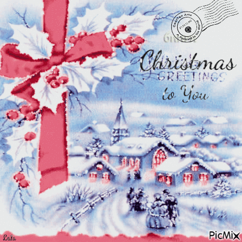 Christmas Greetings to you - Free animated GIF