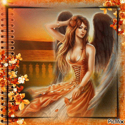 Angel in Orange - Безплатен анимиран GIF