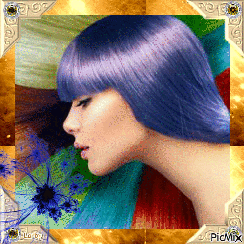 portrait en violet et or !!!! - Безплатен анимиран GIF