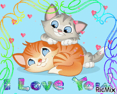 kitty love - GIF animé gratuit