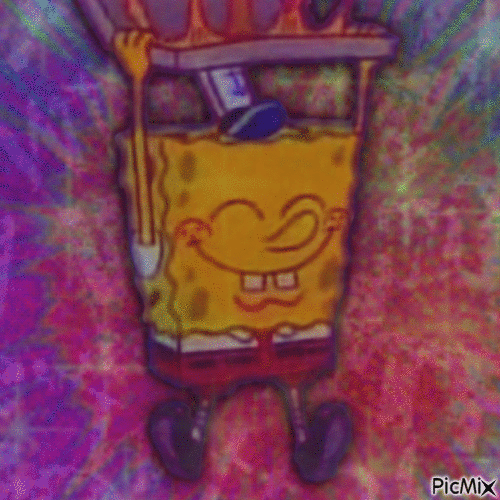 rainbow spongebob pfp - Безплатен анимиран GIF