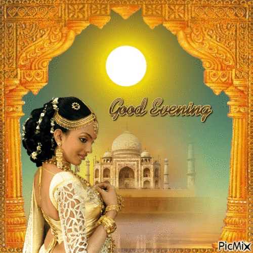 Good Evening Taj Mahal Sunset - GIF animado gratis
