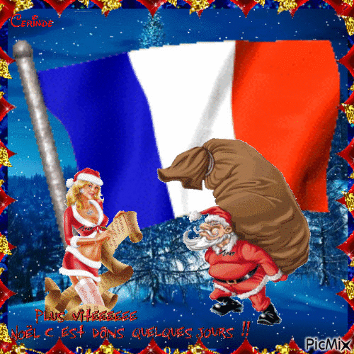 Noël avec un drapeau - Animovaný GIF zadarmo