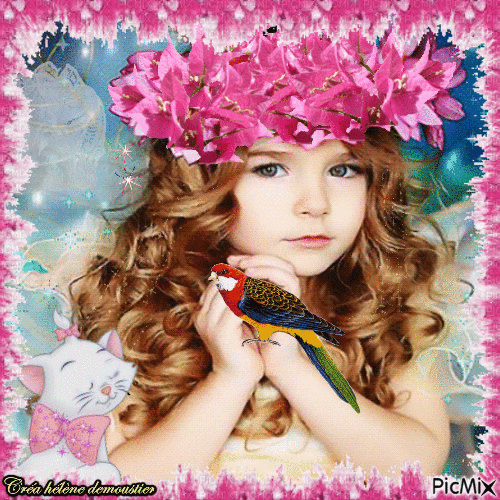 HD enfant avec une couronne de fleurs - Besplatni animirani GIF