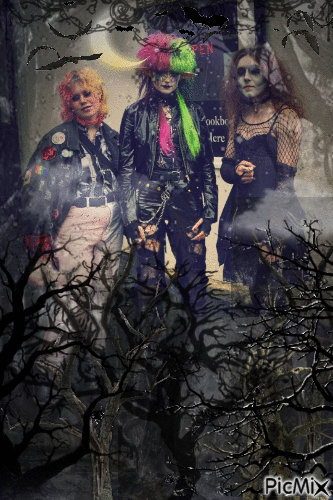 goths in whitby forest - Free animated GIF