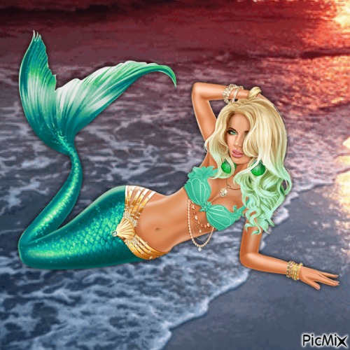 Mermaid on land - gratis png