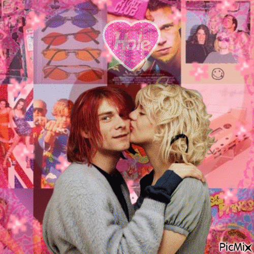 Courtney love and Kurt Cobain - Darmowy animowany GIF