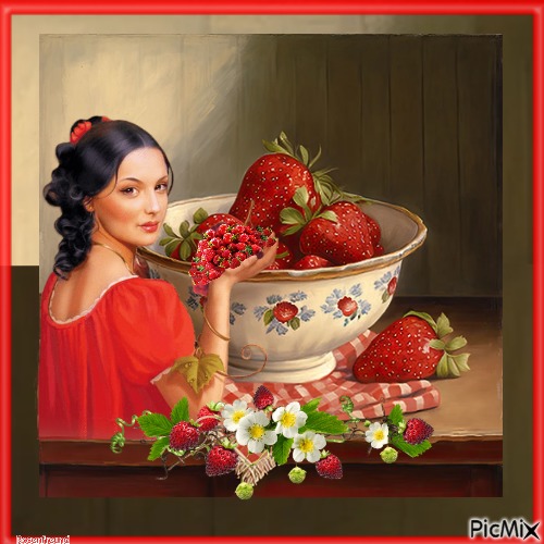 Erdbeeren Vintage - gratis png
