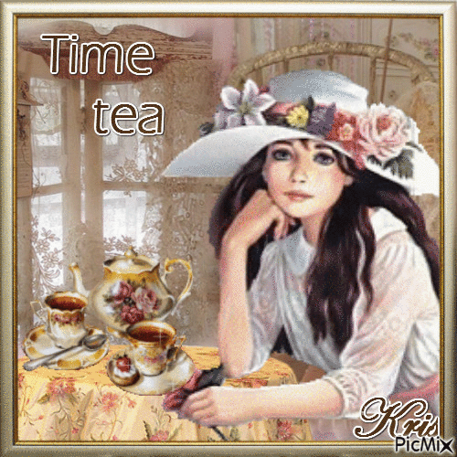 Vintage tea time - Gratis animeret GIF