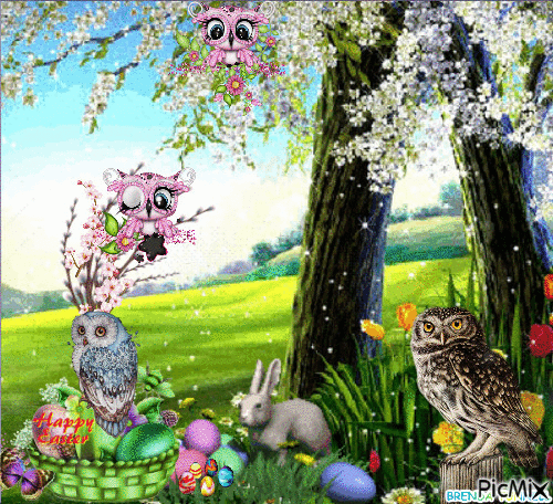 EASTER OWL 3 - Bezmaksas animēts GIF