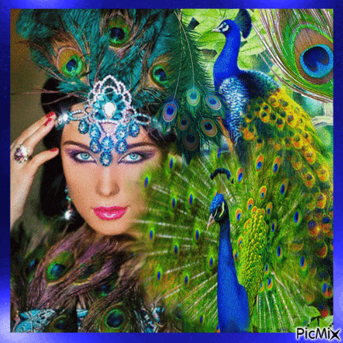 Peacock Woman - GIF เคลื่อนไหวฟรี