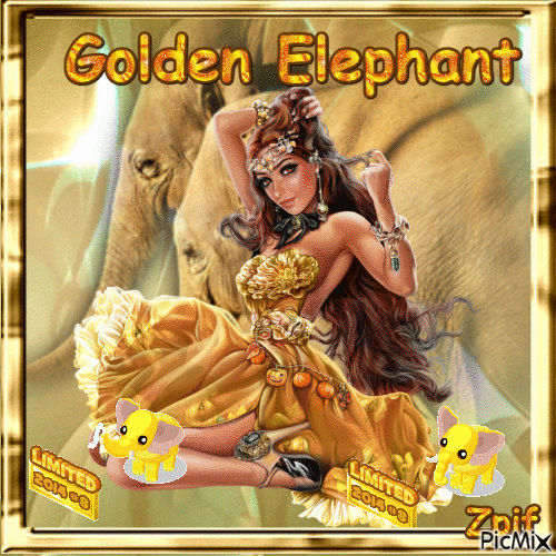 golden elephant - GIF เคลื่อนไหวฟรี