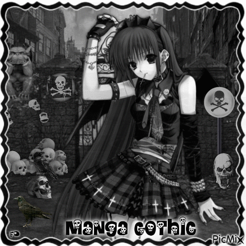 Gotische Frau - Manga - Darmowy animowany GIF