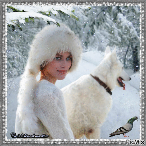 HD femme dans la neige - Besplatni animirani GIF