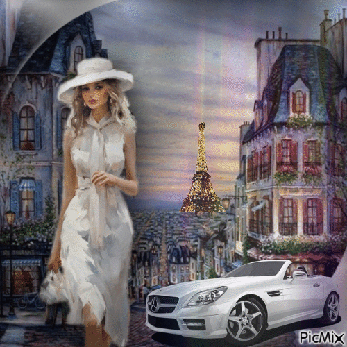 Frau in Paris - Gratis animeret GIF