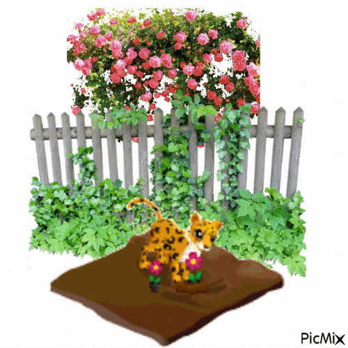 Gardening Leopard - Darmowy animowany GIF