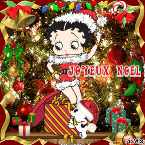 Joyeux Noel Betty Boop - GIF animé gratuit
