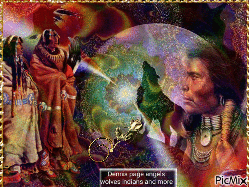 DENNIS PAGE ANGELS WOLVES INDIANS AND MORE - Бесплатный анимированный гифка