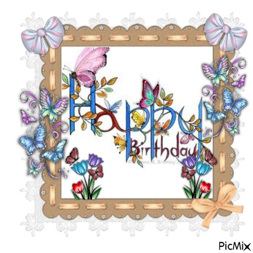 Butterflys-Happy Birthday - PNG gratuit