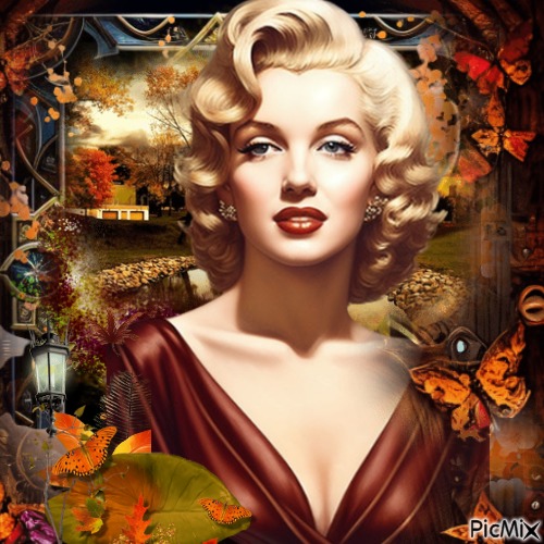 Marilyn Monroe - Aquarelle d'automne - bezmaksas png