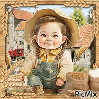 Bébé à la ferme animovaný GIF