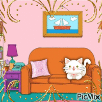 Cozy Cat Afternoon - GIF animé gratuit