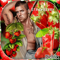 Concours...homme et les fraises - Free animated GIF