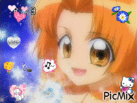 Giff Picmix la princesse-sirène à la perle orange de l'océan Indien Seira en chanteuse créé par moi - Gratis animeret GIF