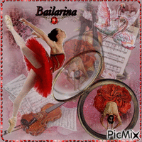 bailarina con tutu rojo GIF animado