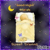 'Good Night Friends' - Bezmaksas animēts GIF