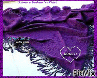 Amour et bonheur en violet - GIF เคลื่อนไหวฟรี