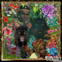 Beautiful Black Panther. Animated GIF
