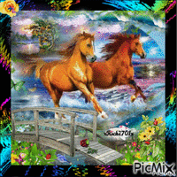 Galloping horses  xRick7701x Gif Animado