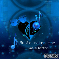 Music makes the world better animovaný GIF