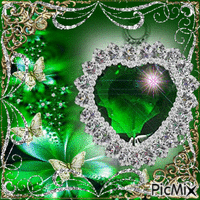 coração de esmeralda Animated GIF