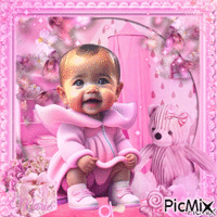 Bébé en rose - GIF animasi gratis
