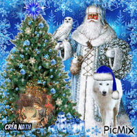 Loup et père Noël Animated GIF