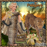 Robe léopard - GIF animado grátis