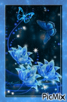 fleurs et papillons animovaný GIF