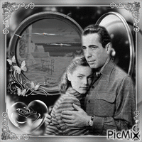 Lauren Bacall & Humphrey Bogart, Acteurs américains animerad GIF