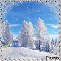Winter sports : ski or sledge - GIF animado gratis