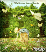 Dame et Papillons Lady and Butterflies - Ücretsiz animasyonlu GIF