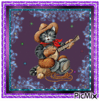 Banjo cat. Animated GIF