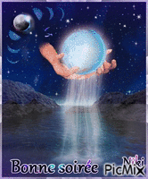Lune bleue " Bonne soirée " - GIF animado grátis