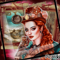 mulher Steampunk - Besplatni animirani GIF