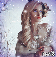 Concours "Portrait de femme en hiver" - GIF animado gratis