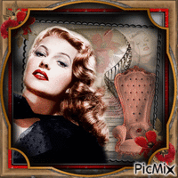 Rita Hayworth Actrice et Danseuse américaine GIF animé