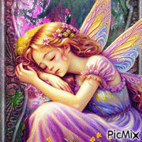 sleeping fairy - GIF animé gratuit