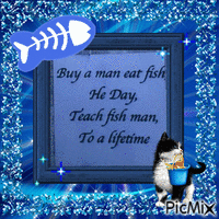 Buy a man eat fish He Day, animasyonlu GIF