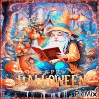 Happy Halloween gnome - GIF animé gratuit